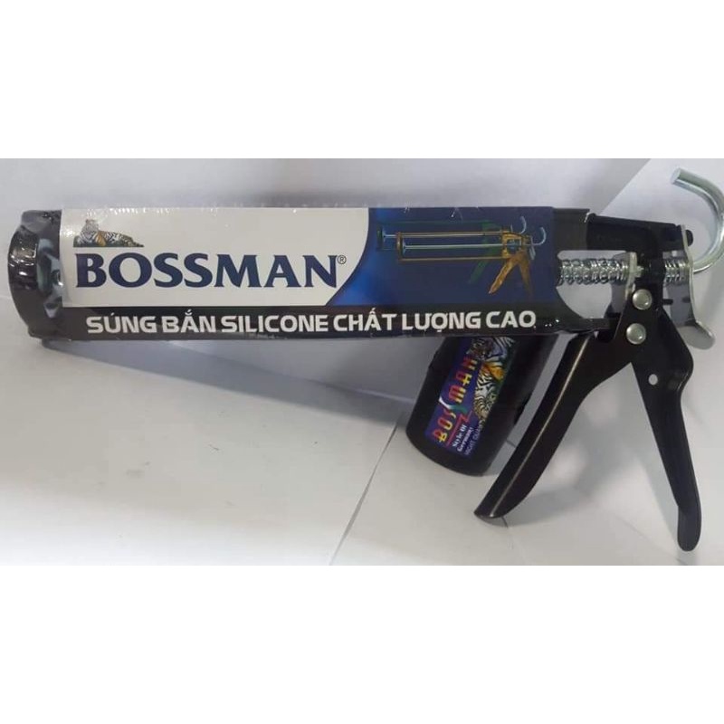 Súng máng inox bắn keo silicon hiệu bossman LOẠI CẮT  ĐƯỢC ĐẦU ỐNG KEO