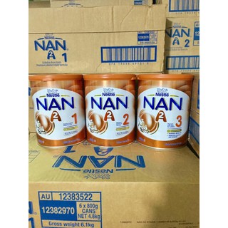 Sữa Nan A2 Úc số 1, số 2, số 3 800g