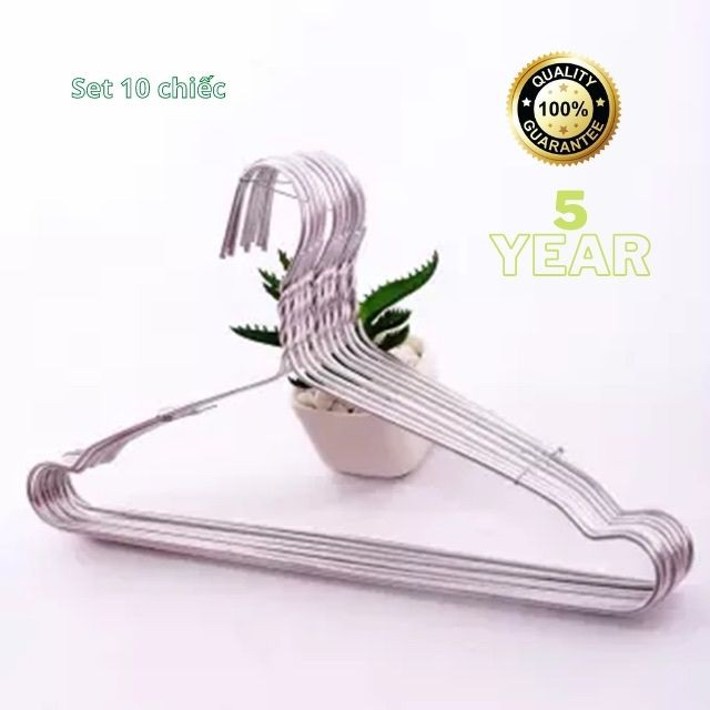 [Cứng cáp không rỉ] Móc treo quần áo trẻ em phơi đồ cho bé bằng nhôm cao cấp 28 cm set 10 cái