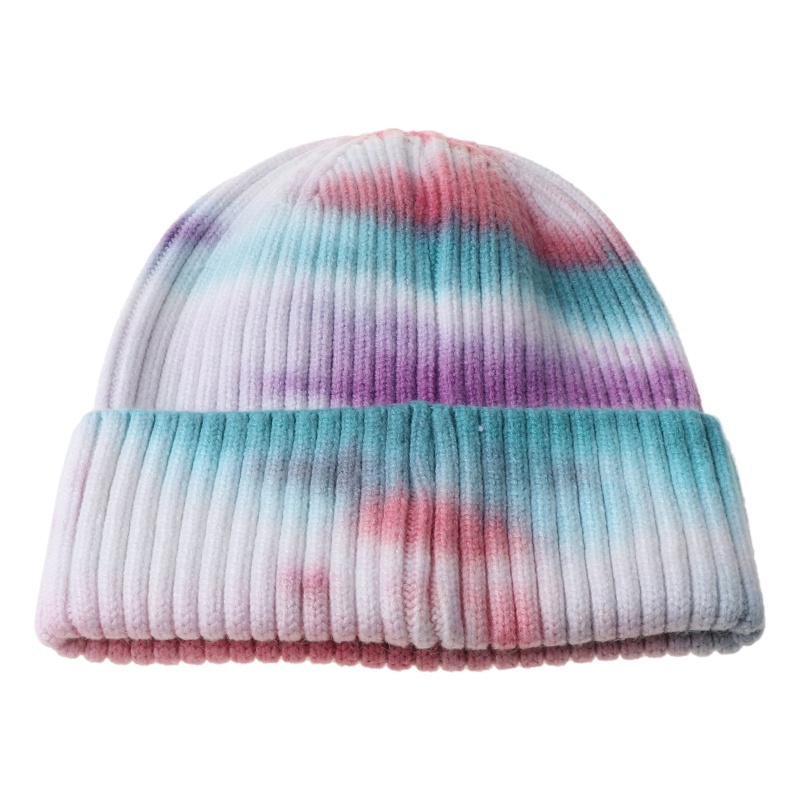 Mũ Beanie Dệt Kim Màu Gradient Thời Trang Mùa Đông Ấm Áp