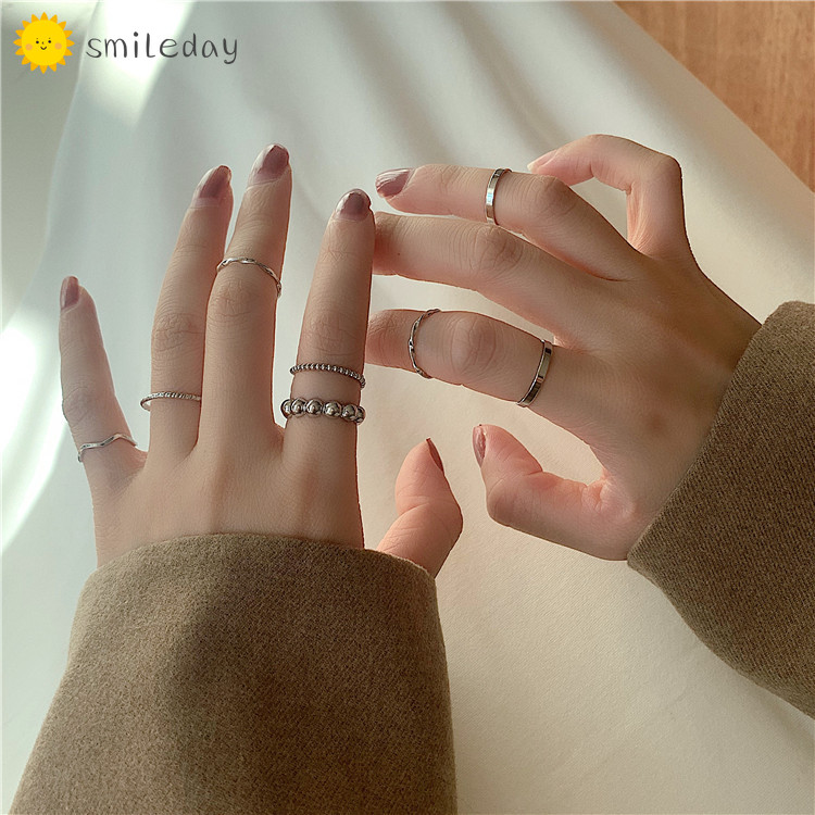 Bộ 8 Nhẫn Nữ Thời Trang Phong Cách Vintage Độc Đáo