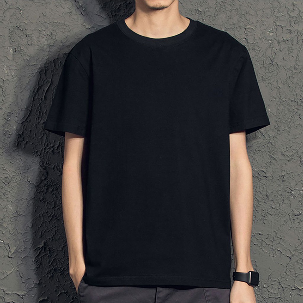 Áo thun unisex trơn nam nữ cotton trắng đen CiCi Clothes