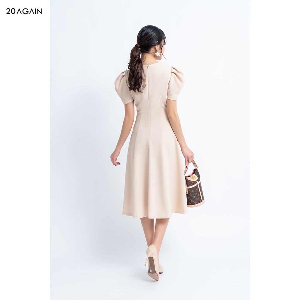 [Mã FAMALLT5 giảm 15% đơn 150k] Đầm váy nữ công sở 20AGAIN đủ màu, đủ size, ngắn tay tay bồng phối ngực DEA0842