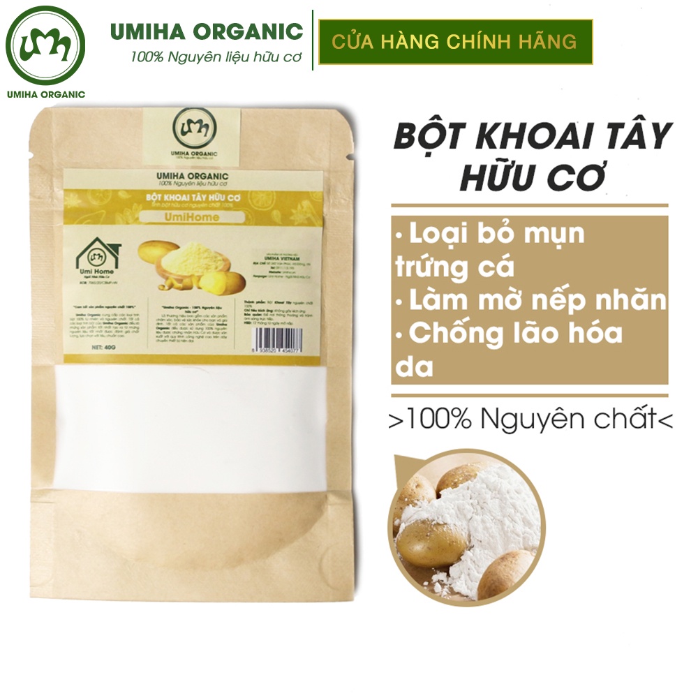 Bột Khoai Tây đắp mặt hữu cơ UMIHA nguyên chất 40G | Potato Flour 100% Organic