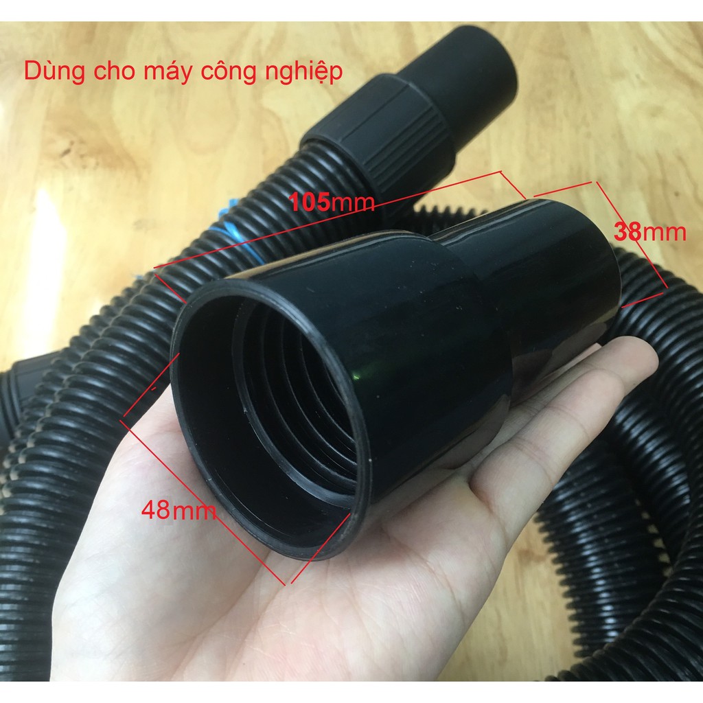 Ống hút bụi gân nhựa 3m cho máy công nghiệp đường kính 40mm - Đầu ống hút cho máy hút bụi | BigBuy360 - bigbuy360.vn