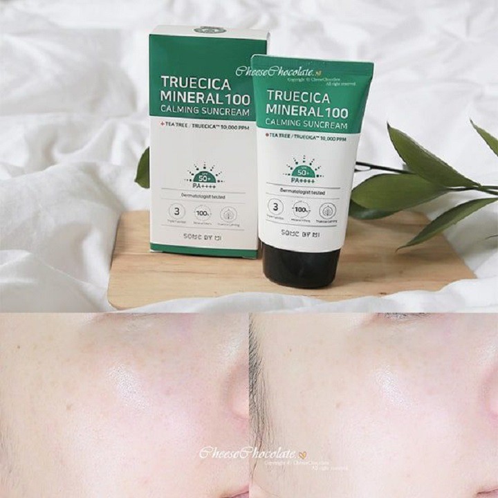 kem chống nắng some by mi Truecica Mineral 100 Calming Suncream 50ml hỗ trợ giảm mụn và bảo vệ da