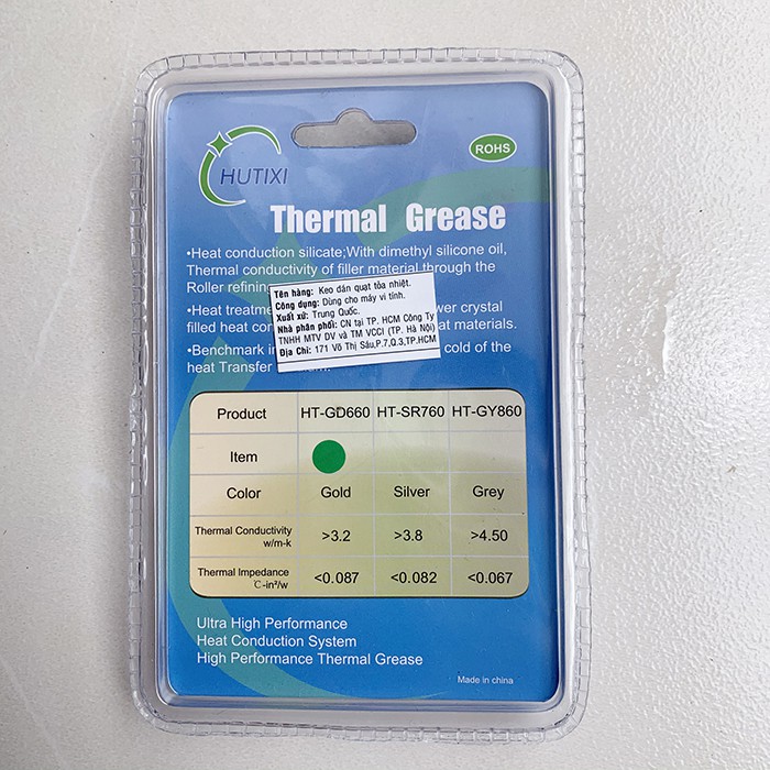 Keo tản nhiệt Hutixi GD660 3g làm mát CPU cải thiện hiệu năng PC Laptop