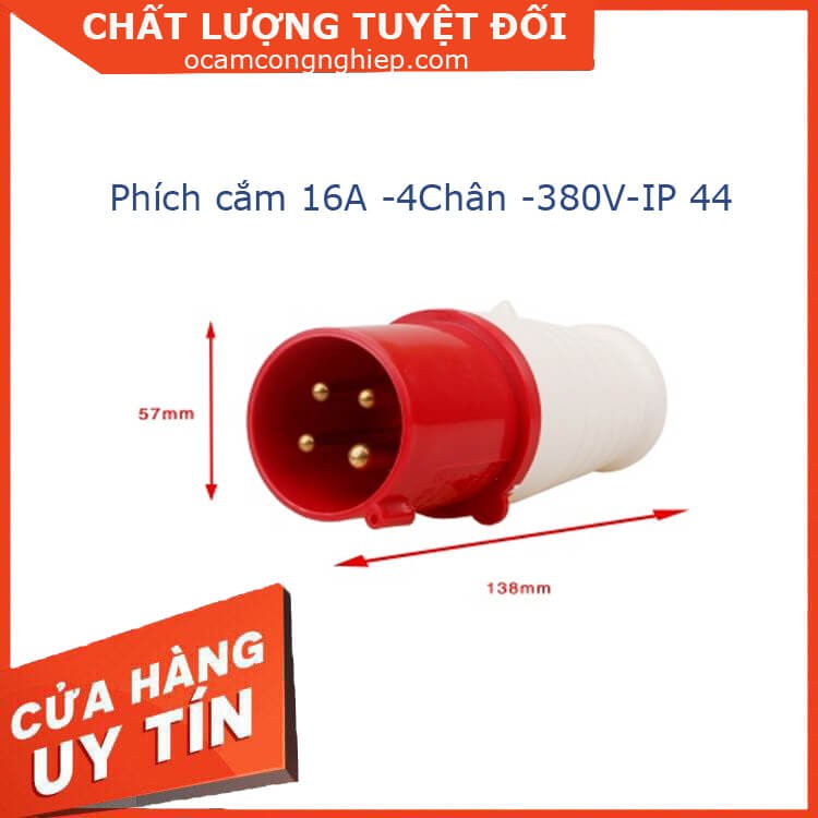 Phích cắm công nghiệp 3 pha 16A 4 chấu - Ổ phích cắm công nghiệp Tâm Việt