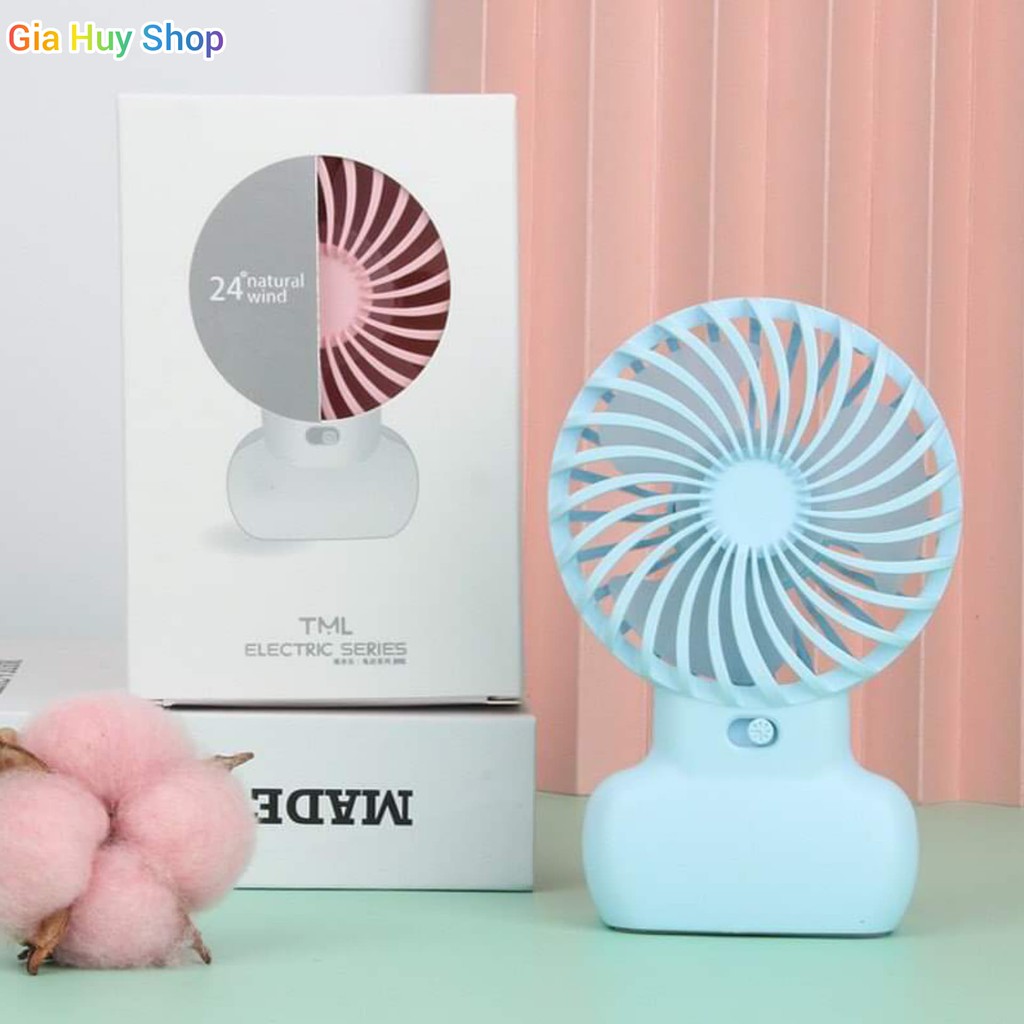 Quạt Tích Điện Để Bàn Hoặc Cầm Tay Mini [ Có Dây Đeo TML-261 ]-GiaHuyShop