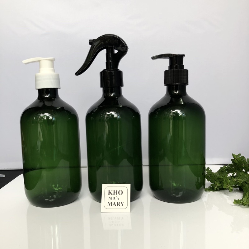 Bình xịt sương Màu Xanh - Chai nhựa 500ml / 300ml 200ml / 100ml Xịt cồn ,xịt nước tưới cây, xịt tóc / Vòi nhấn pump
