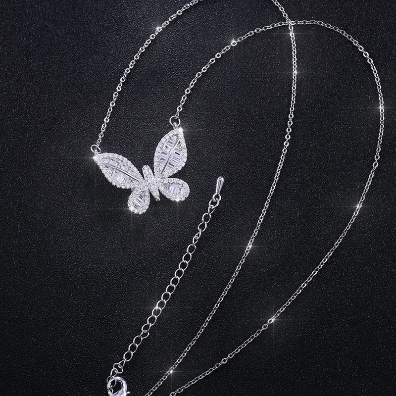 Vòng cổ Mặt Hình Bướm Đính Đá Zircon Thời Trang Cho Nữ