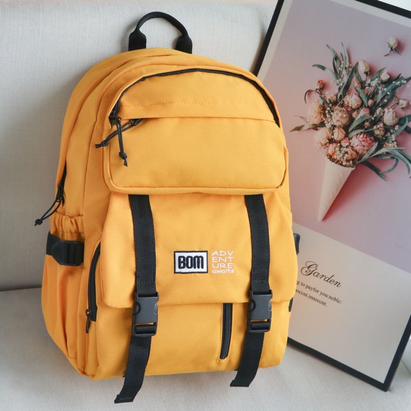 Balo học sinh, sinh viên thời trang unisex với chất dù cao cấp nhẹ bền  - BOM