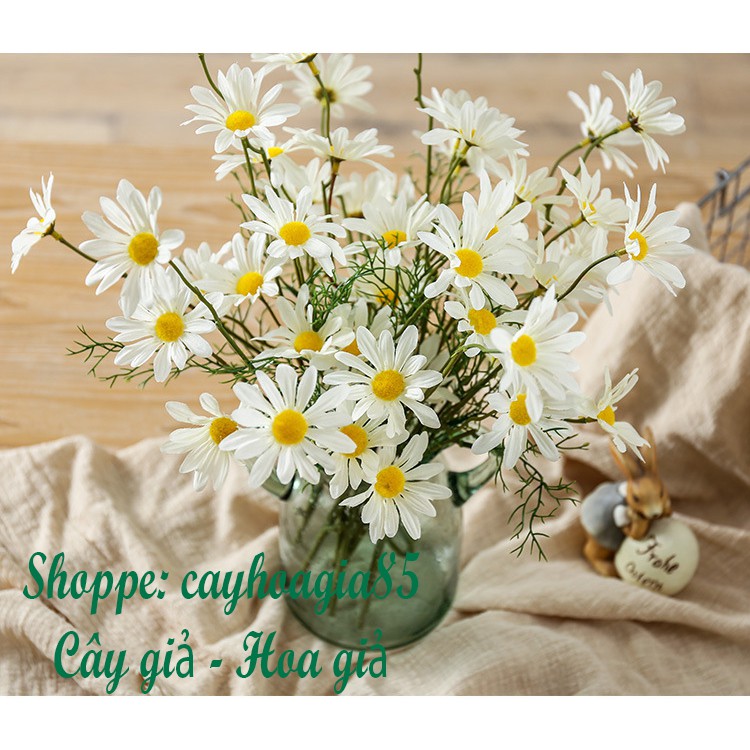 Hoa Cúc Hoạ Mi Giả Giống Thật - 1 Cành 5 Bông