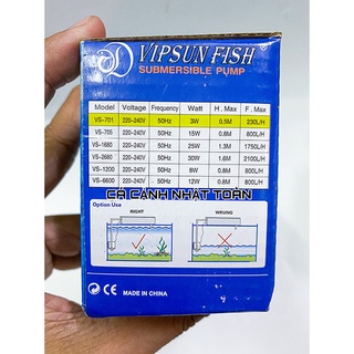 MÁY BƠM LỌC HỒ CÁ NON BỘ VIPSUN VS701 3W
