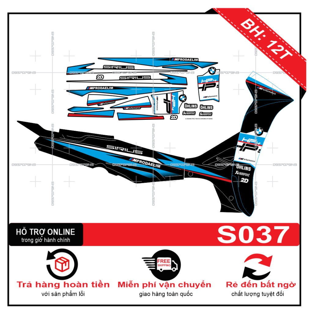 Tem rời sirius HP4 S037 -- SHIN DECAL 2