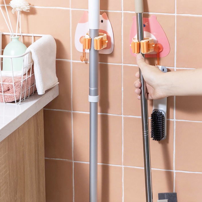 Móc Treo Cây Lau Nhà Dán Tường Họa Tiết Hoạt Hình