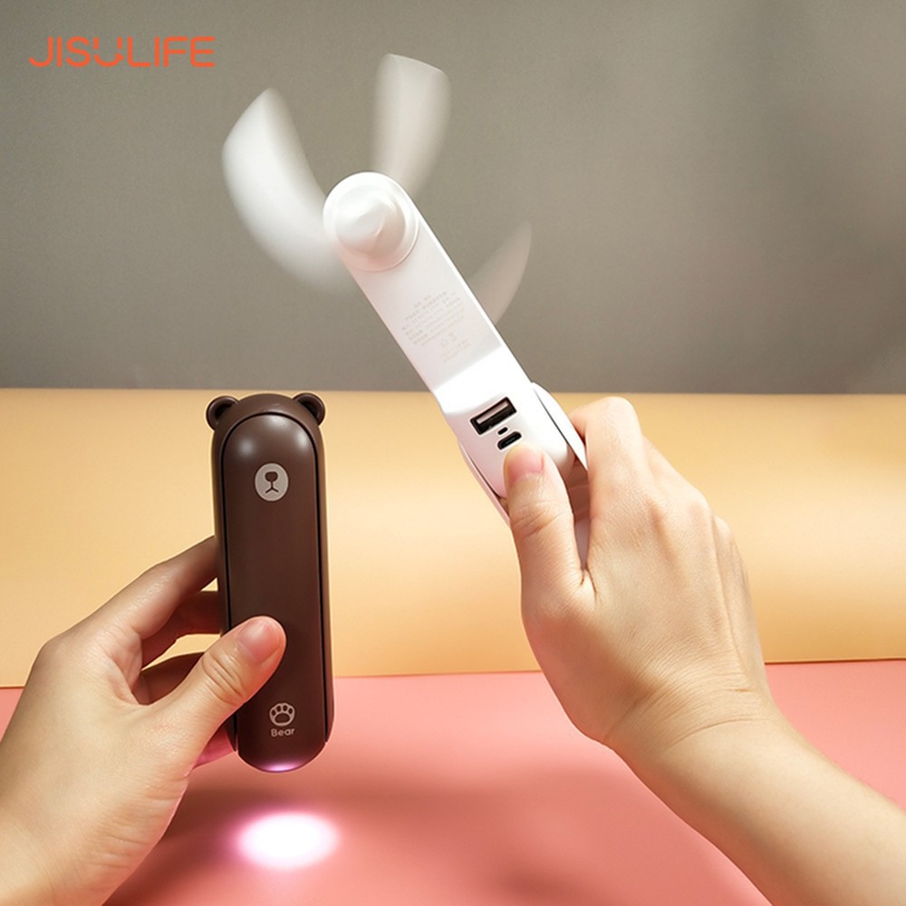 Quạt mini cầm tay Jisulife F8X, thời gian hoạt động siêu lâu, tích hợp đèn pin và sạc dự phòng_BH 12 tháng chính hãng | BigBuy360 - bigbuy360.vn