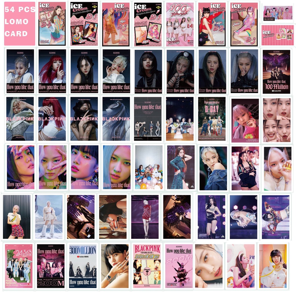 Set 54 tấm thẻ ảnh nhóm nhạc Blackpink độc đáo