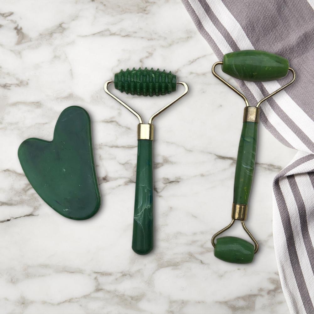 Bộ 3 Cây Lăn Mát Xa Mặt Hai Đầu Bằng Nhựa Resin U0H2