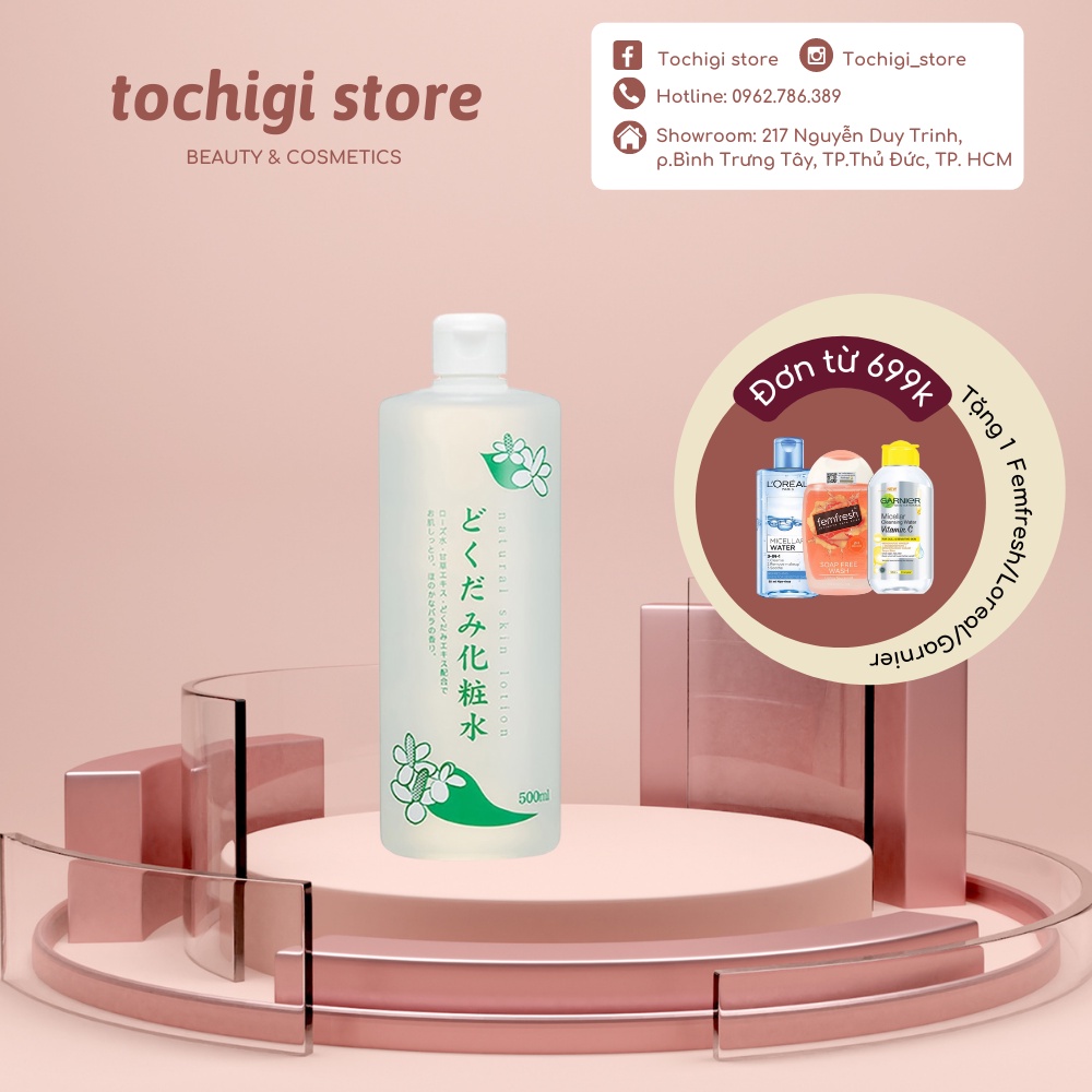 Nước hoa hồng lotion toner diếp cá Dokudami ngăn ngừa mụn 500ml