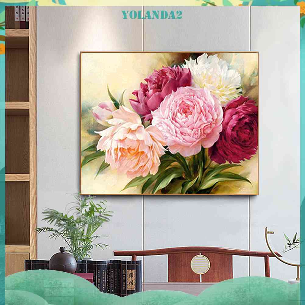 Toàn Bộ Bộ Tranh Thêu Chữ Thập 11CT DIY Hình Hoa Mẫu Đơn