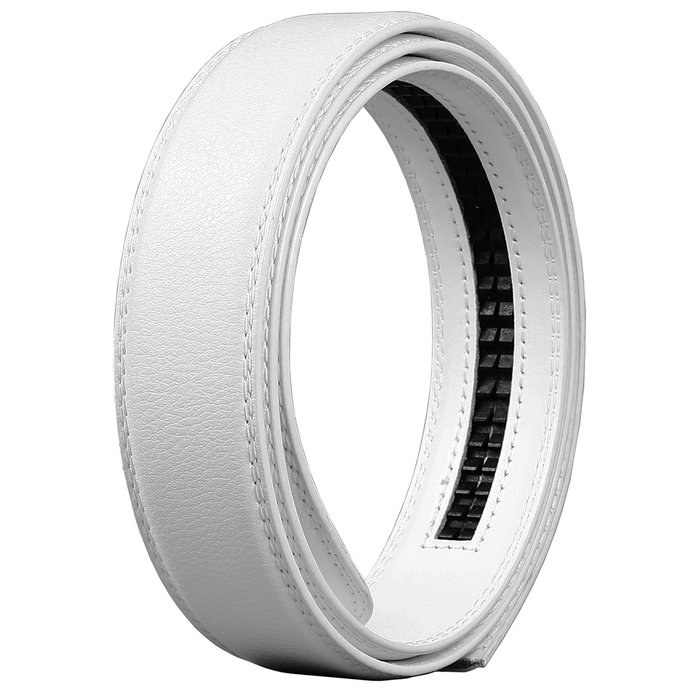 Dây Thắt Lưng Da Thật Màu Trắng Có Khóa Kim Loại Tự Động 35Mm Z14P13B Cho Nam