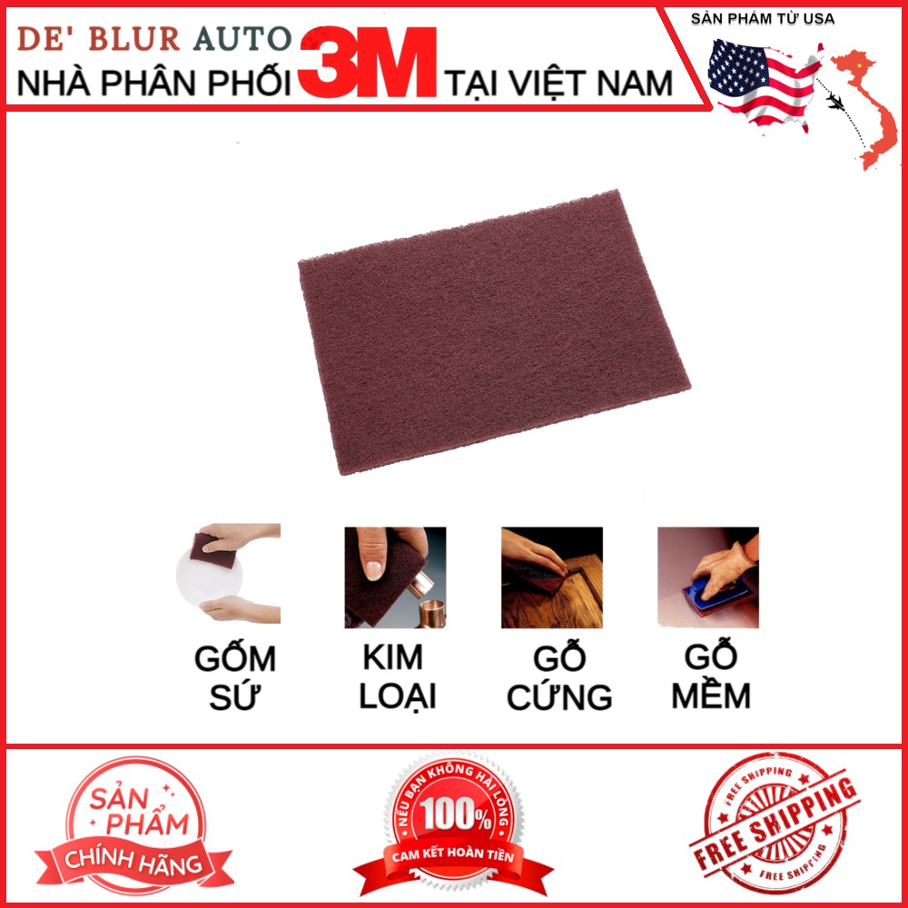 [LẺ] Bùi nhùi cước cọ rửa cao cấp 3M 07521 Scotch Brite Multi-Flex Abrasive Sheet Roll Very Fine Grade 203.2mm x 101.6mm