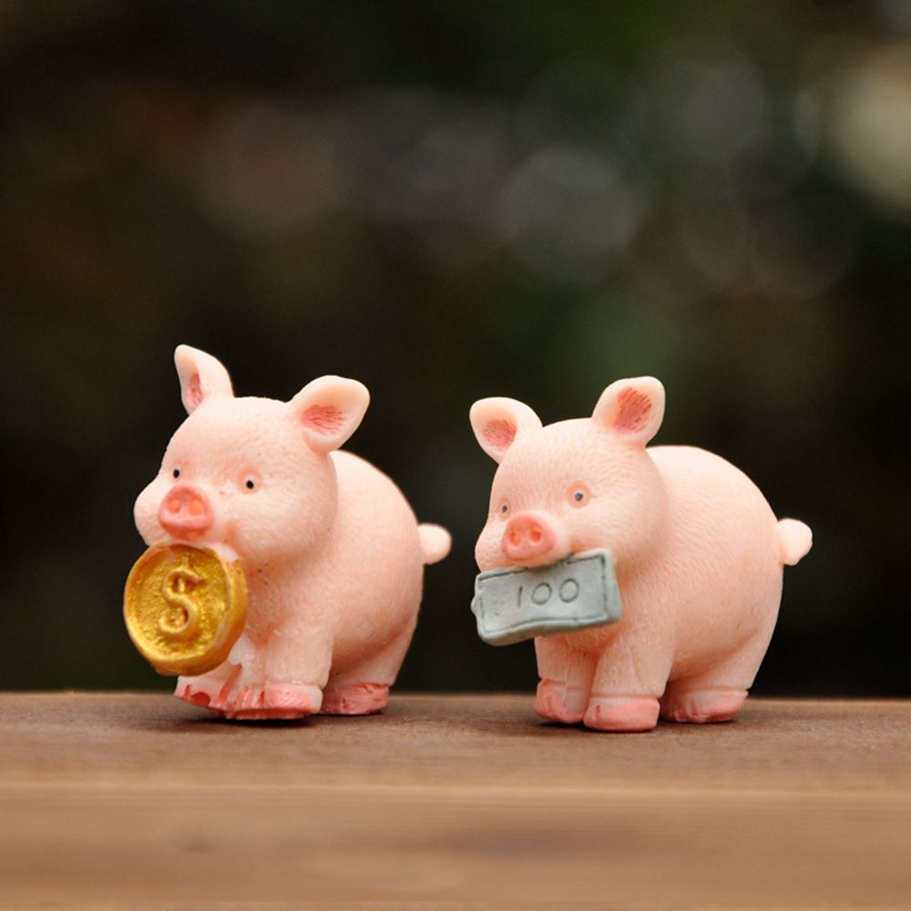 1 Mô Hình Chú Heo May Mắn Hoạt Hình Bằng Nhựa Resin Trang Trí Tiểu Cảnh Diy