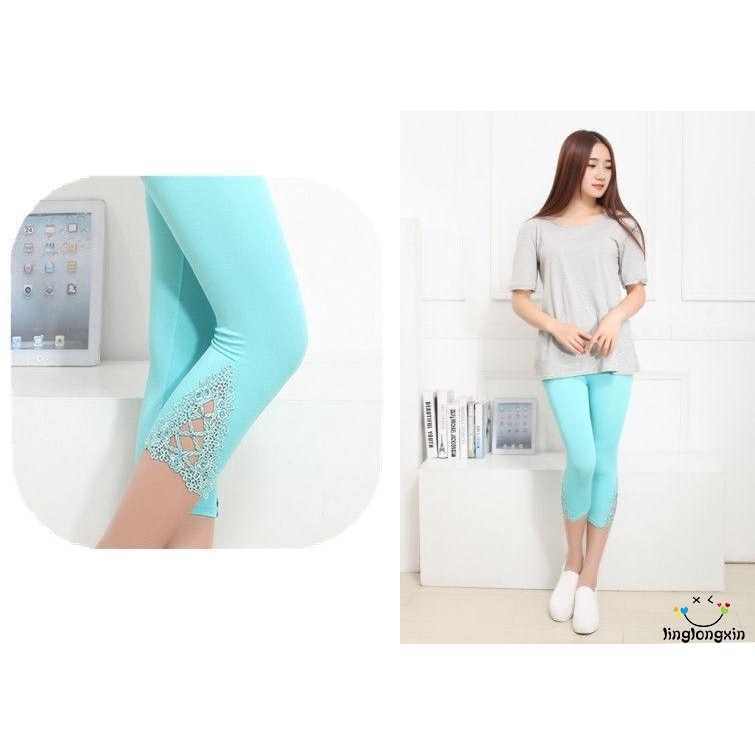 [Mã FASHIONT4WA2 giảm 10K đơn 50K] Quần legging lửng lưng cao ôm dáng phong cách thời trang dành cho nữ