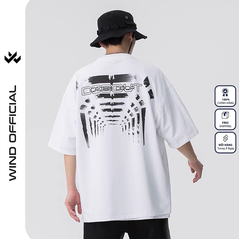 Áo thun tay lỡ W WIND phông unisex form rộng Cross Door nam nữ cotton ulzzang oversize