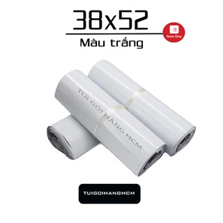 Túi nilon có miếng dán tự dính màu trắng loại PHỔ THÔNG size 38x52cm bóng dẻo  -Tuigoihanghcm