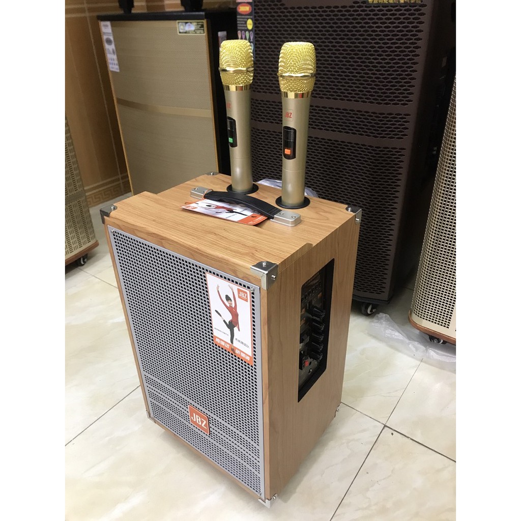 Loa kéo Cao Cấp JBZ 1003 Bass 25 , Vỏ Gỗ, 2 Micro Không Dây Cao Cấp