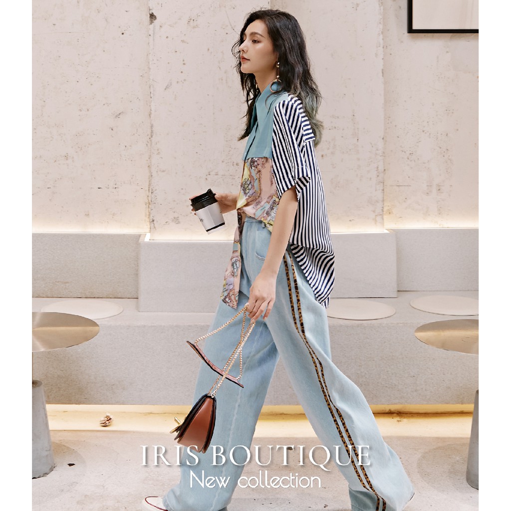 「Hàng sẵn」 Iris Boutique IS062 Travel world -Áo sơ mi