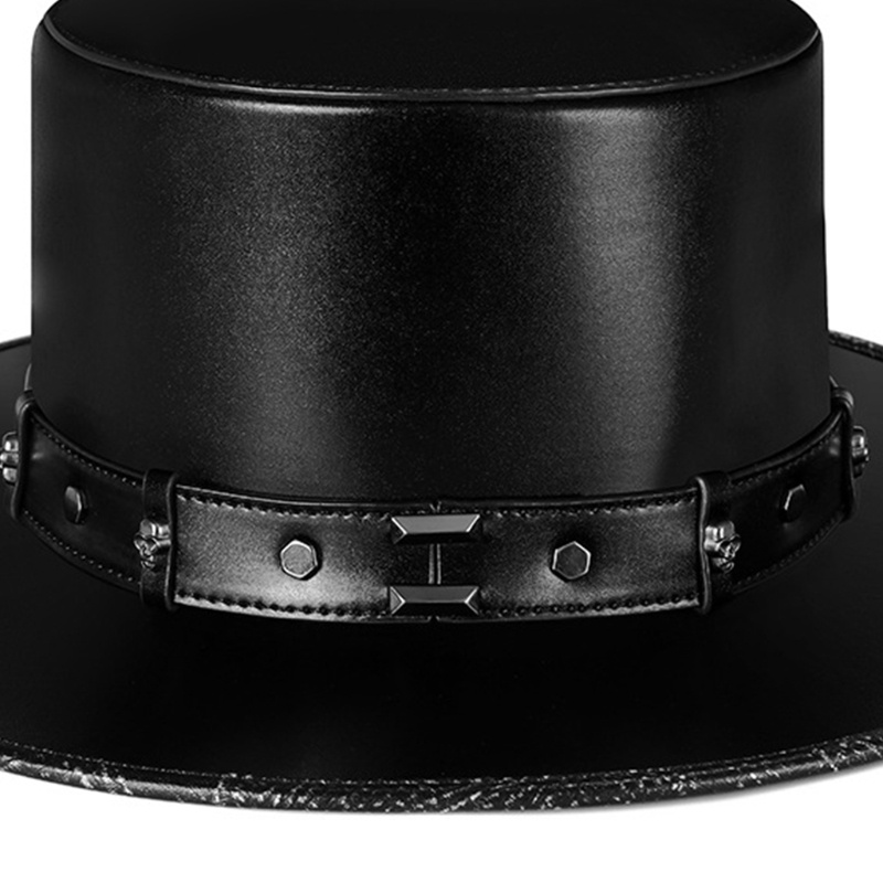 Mũ Bác Sĩ Da PU Màu Đen Hóa Trang Nhân Vật AOTO Steampunk