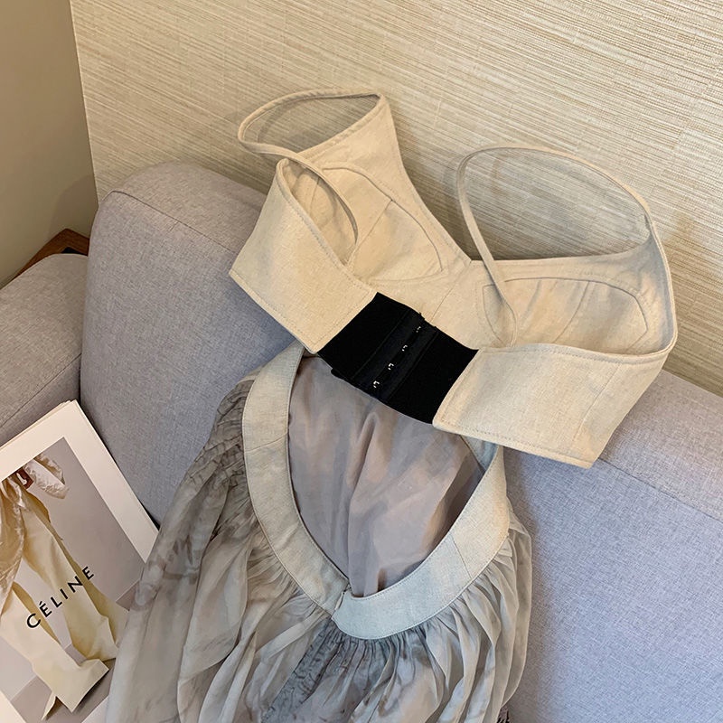 Cổ Phiếu Sẵn Sàng❣Đầm Hai Dây Dáng Dài Phong Cách Pháp Cổ Điển Thời Trang Mùa Hè Dành Cho Nữ 2022