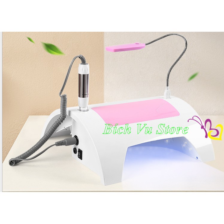 Máy hơ 4 chức năng: đèn UV, đầu mài, máy hút bụi, đèn chiếu sáng