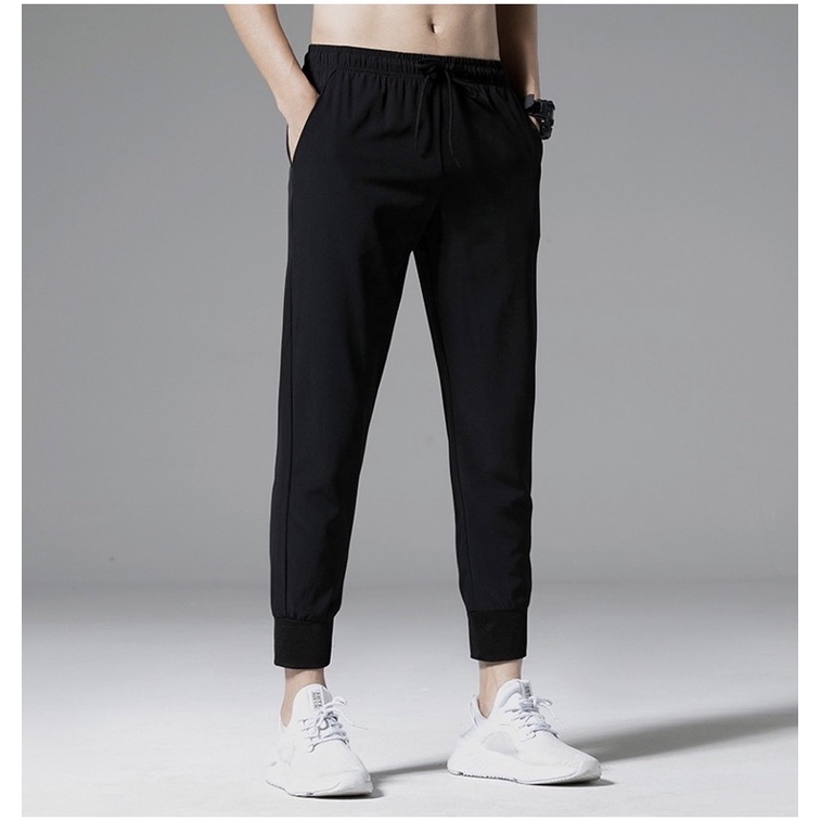 Quần Thể Thao Nam Nữ Dài Trơn Basic Ống Suông Thun Poly Phong Cách Thể Dục Unisex