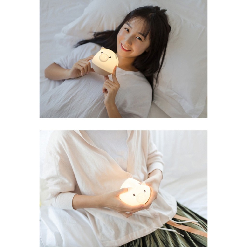 Đèn ngủ silicon hình con heo ngộ nghĩnh, siêu cute