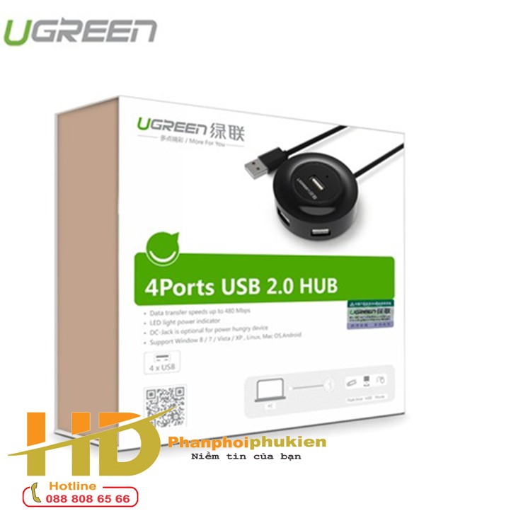 Bộ chia usb 4 cổng chính hãng Ugreen 20277