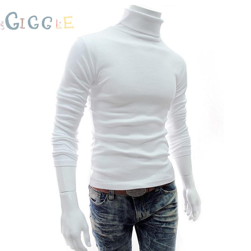 Mens Slim Turtleneck Long Sleeve Tops Pullover Warm Stretch Knitwear Sweater  hot sale readystock 2021