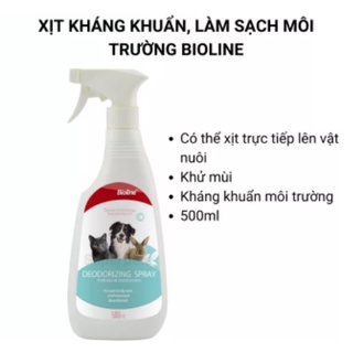 Xịt Khử Mùi Cho Chó Mèo Bioline Deodorizing Spray 500ml