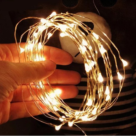 10 MÉT Đèn đom đóm Fairylight  kèm đổi nguồn 220vAC ra 2,4vDC