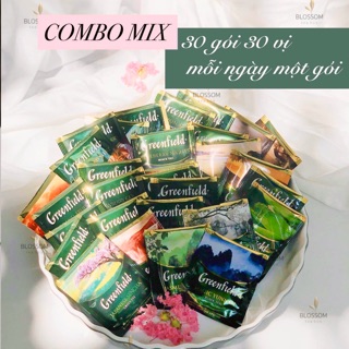 Combo mix 20/30 gói trà đen, trà xanh, thảo mộc greenfield