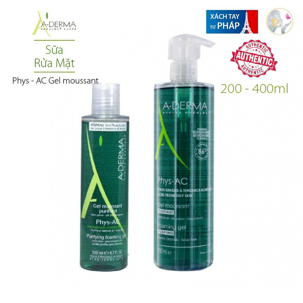 Sữa rửa mặt Aderma Purifying Cleansing Gel, sữa rửa mặt cho da dầu - Thi Vũ