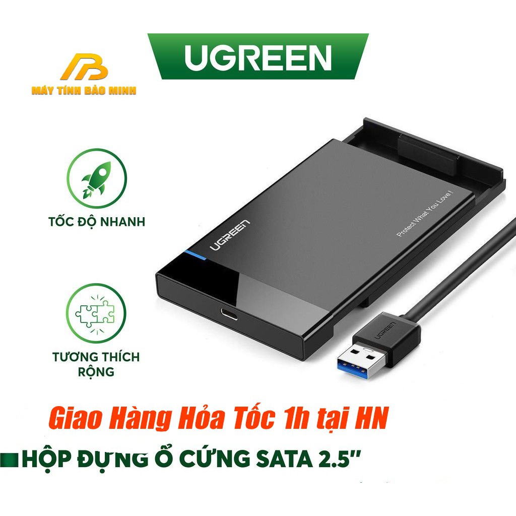 Vỏ Hộp Đựng Ổ Cứng 2.5 Inch HDD và SSD USB 3.0 (Dây Rời) UGREEN 30848 - Hàng Chính Hãng
