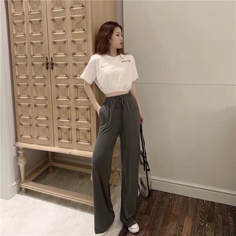 [Mã FASHIONT4WA2 giảm 10K đơn 50K] ÁO CROPTOP RANGE KẺ SỌC TRẮNG TAY LỠ 3 MÀU ĐEN ĐỎ TRẮNG