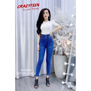 Aó Thun Kiểu Tay Bồng Cổ Tròn Thiết Kế CRAZYTEEN (AC0358)