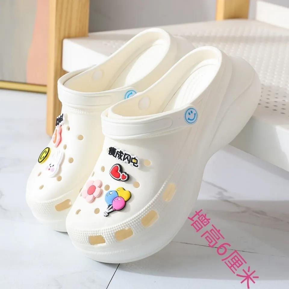 Giày Sandal Cao Gót Đế Dày Đục Lỗ Thời Trang Mùa Hè Mới 2021 Dễ Phối Đồ Cho Nữ