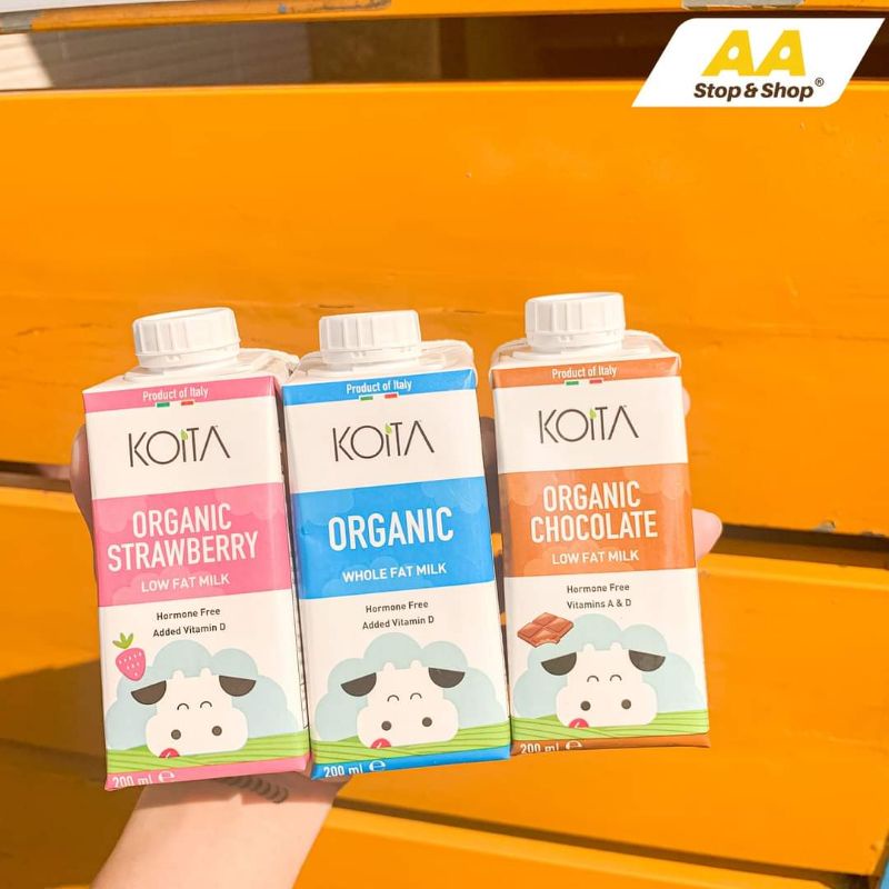SỮA TƯƠI HỮU CƠ KOITA ITALY ĐỦ VỊ HỘP 200ML