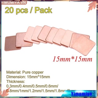 20 miếng đồng tản nhiệt cho laptop kích thước 15mmx15mm 0.3mm